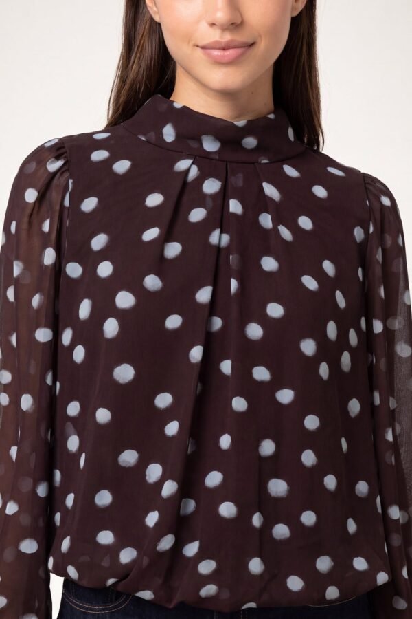 Polka Dot Puffball Blouse