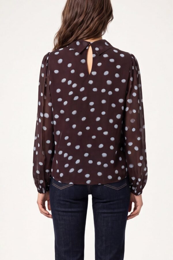 Polka Dot Puffball Blouse