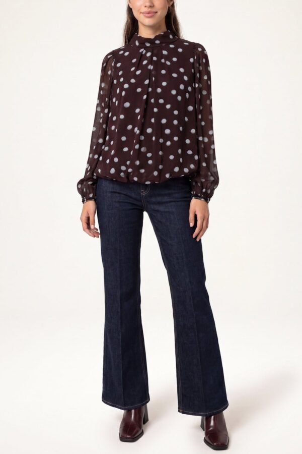 Polka Dot Puffball Blouse