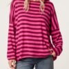 2026/10/1000512315.jpg Striped Oversized Fine Knit Jumper
