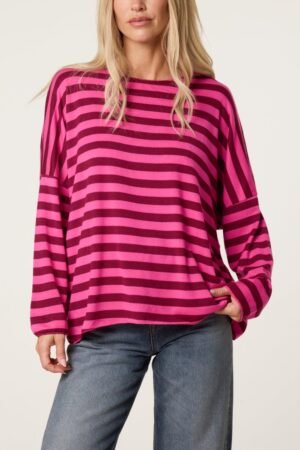 Striped Oversized Fine Knit Jumper