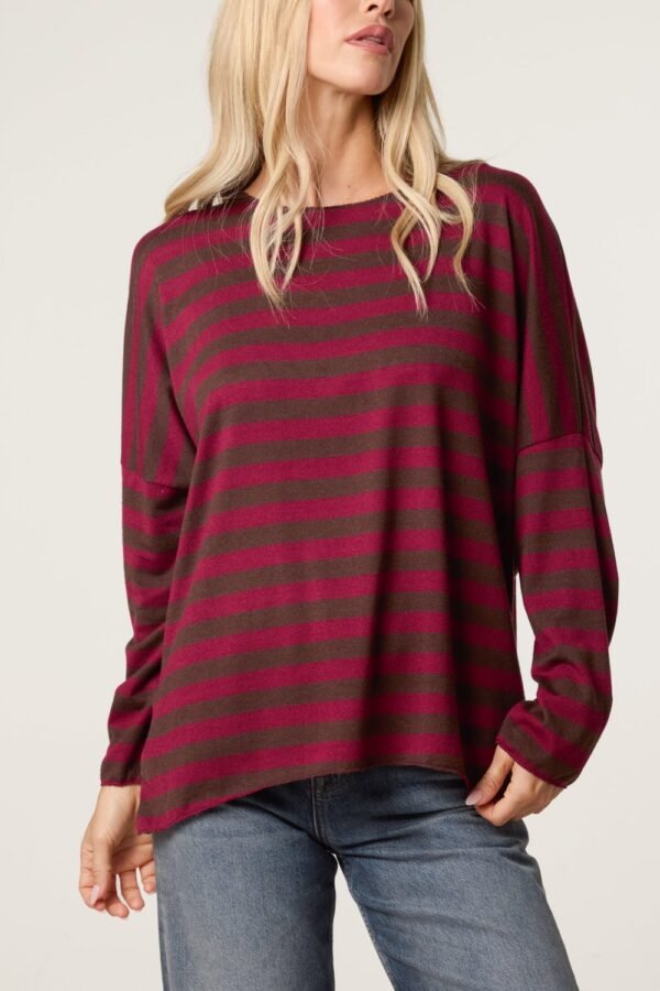 2026/10/1000512319.jpg Striped Oversized Fine Knit Jumper