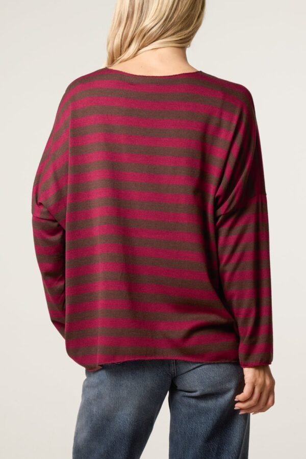 2026/10/1000512320.jpg Striped Oversized Fine Knit Jumper
