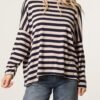 2026/10/1000512323.jpg Striped Oversized Fine Knit Jumper