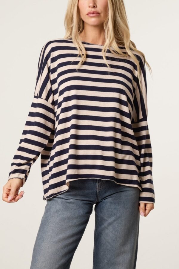 2026/10/1000512323.jpg Striped Oversized Fine Knit Jumper