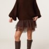 Layered Knit Jumper and Lace Mini Dress Set