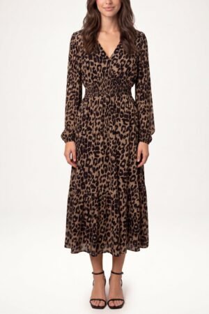 2026/10/1000512328.jpg Leopard Print V-Neck Midi Dress 🐆