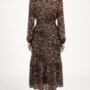 Leopard Print V-Neck Midi Dress 🐆