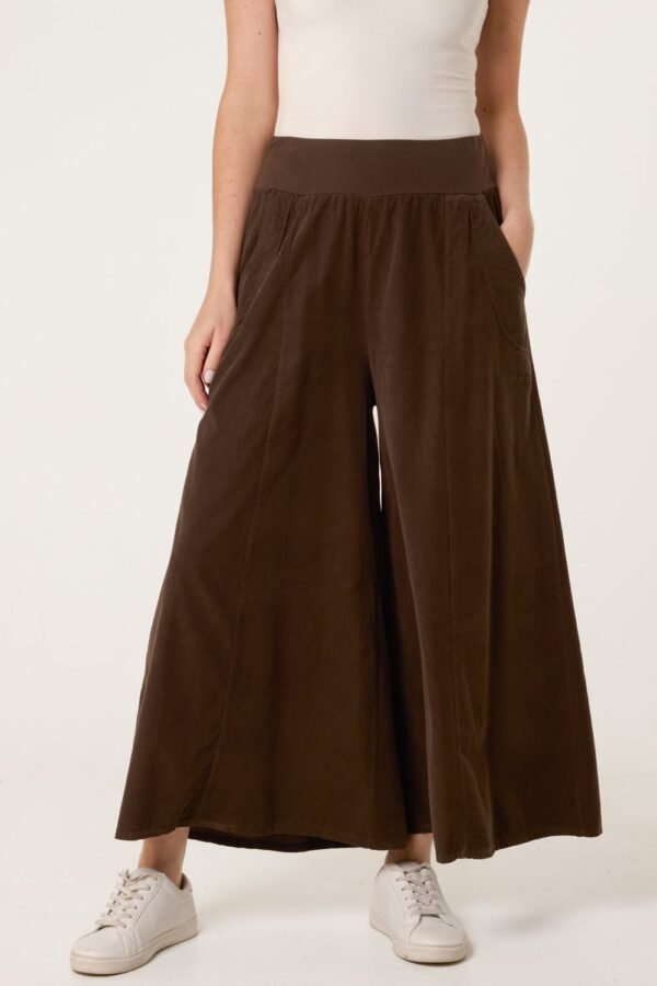 100% Cotton Wide Leg Corduroy Trousers