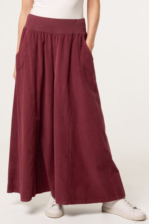 100% Cotton Wide Leg Corduroy Trousers
