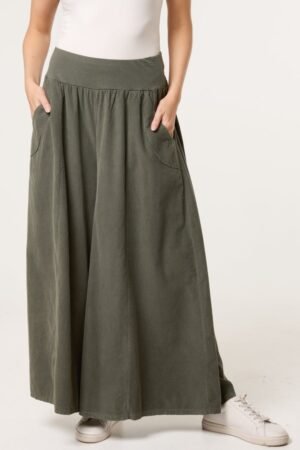 2026/10/1000512345-1.jpg 100% Cotton Wide Leg Corduroy Trousers