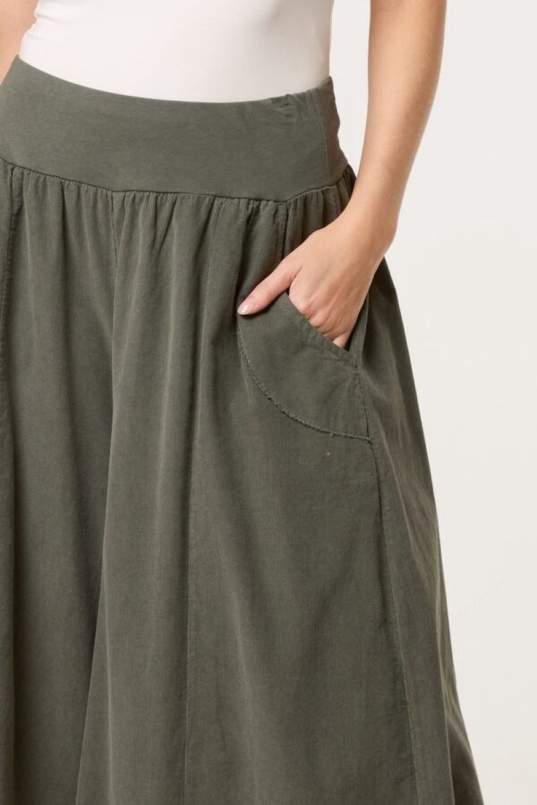 100% Cotton Wide Leg Corduroy Trousers