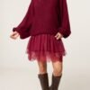 Layered Knit Jumper and Lace Mini Dress Set