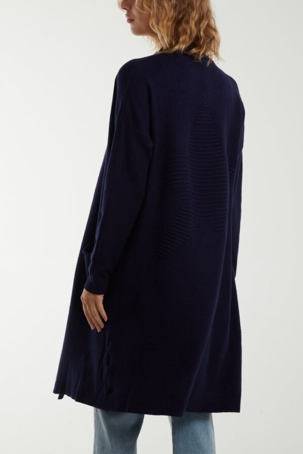 Star Back Long Cardigan