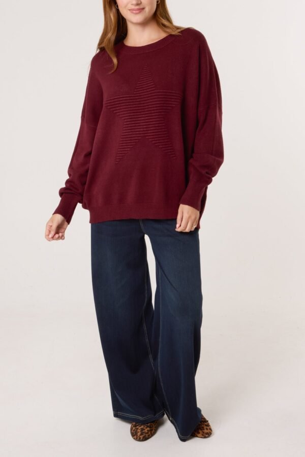 2026/10/1000512373.jpg Ribbed Star Fine Knit Jumper