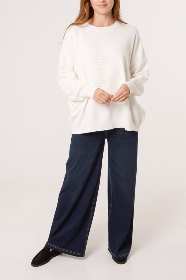 2026/10/1000512376.jpg Ribbed Star Fine Knit Jumper