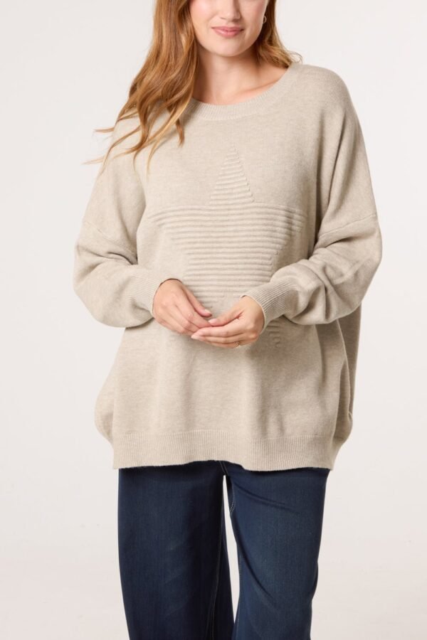 2026/10/1000512378.jpg Ribbed Star Fine Knit Jumper