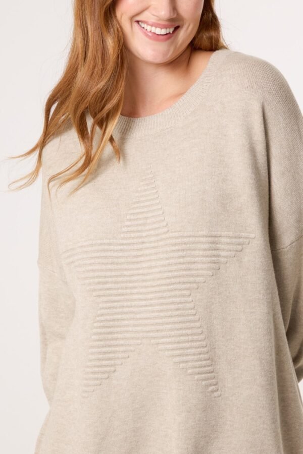 2026/10/1000512380.jpg Ribbed Star Fine Knit Jumper