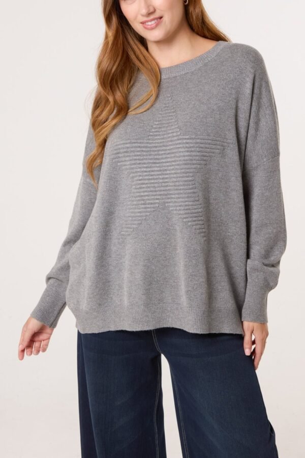 2026/10/1000512381.jpg Ribbed Star Fine Knit Jumper