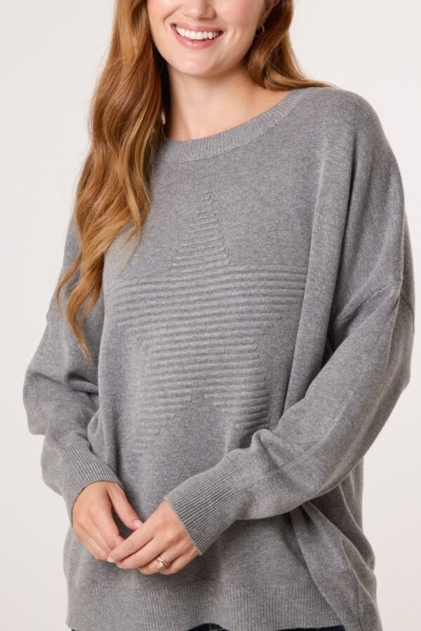 2026/10/1000512382.jpg Ribbed Star Fine Knit Jumper